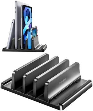 3-Slot Vertical Laptop Stand Organizer, Laptop Storage Holder Made of Premium ABS Plastics 5 in 1 Design,Desktop Space-Saving Adjustable Desk Organizer for All MacBook/Chromebook/Surface 3-Slot Vertical Laptop Stand Organizer, Laptop Storage Holder Made of Premium ABS Plastics 5 in 1 Design,Desktop Space-Saving Adjustable Desk Organizer for All MacBook/Chromebook/Surface