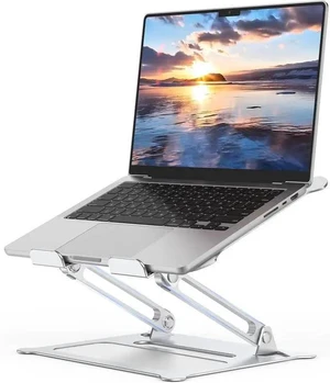 Aluminum Adjustable Laptop Stand No Wobble Laptop Riser Foldable Computer Notebook Stand Holder for 10-17 Laptops Lightweight & Sturdy Silver/B Aluminum Adjustable Laptop Stand No Wobble Laptop Riser Foldable Computer Notebook Stand Holder for 10-17 Laptops Lightweight & Sturdy Silver/B