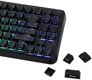 Frost Jelly Keycaps Set, 126 Keys Forged Carbon Fiber Keycaps | Cherry Profile, ABS+PC, MX-Style Compatible for 61/68/84/87/98/100/104/108 ANSI Layout Mechanical Gaming Keyboards (Black) Frost Jelly Keycaps Set, 126 Keys Forged Carbon Fiber Keycaps | Cherry Profile, ABS+PC, MX-Style Compatible for 61/68/84/87/98/100/104/108 ANSI Layout Mechanical Gaming Keyboards (Black)