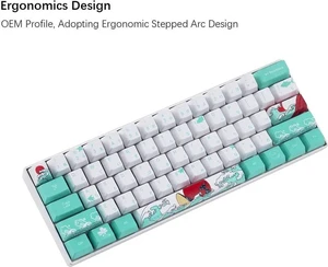 (Only Keycaps 60% PBT Keycaps Set OEM Profile for MX Switches Mechanical Gaming Keyboard GK61 64 (Coral Sea Japanese) (Only Keycaps 60% PBT Keycaps Set OEM Profile for MX Switches Mechanical Gaming Keyboard GK61 64 (Coral Sea Japanese)