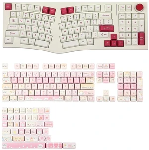 Alice98 Ergonomic Gaming Keyboard with Meow Meow Squard Keycaps Alice98 Ergonomic Gaming Keyboard with Meow Meow Squard Keycaps