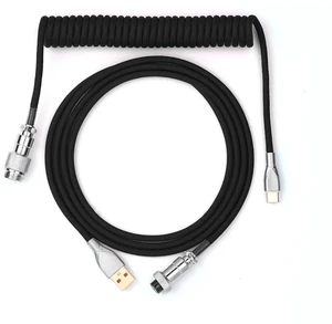 Mix 1.8m Coiled Keyboard Cable, USB C to USB A TPU Cable for Mechanical Gaming Keyboard, with Detachable Metal Aviator for Custom Keyboard, Black Mix 1.8m Coiled Keyboard Cable, USB C to USB A TPU Cable for Mechanical Gaming Keyboard, with Detachable Metal Aviator for Custom Keyboard, Black