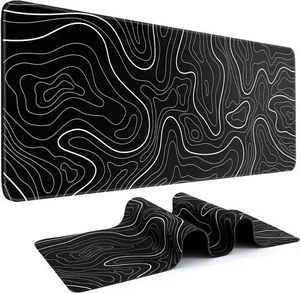 Mouse Pad Gaming Mousepad 31.5 x 11.8in Large Mouse Pad for Keyboard and Mouse with Anti-Slip Rubber Base Keyboard Pad XL Mouse Mat for Home and OfficeBlack with White Topographic Line Mouse Pad Gaming Mousepad 31.5 x 11.8in Large Mouse Pad for Keyboard and Mouse with Anti-Slip Rubber Base Keyboard Pad XL Mouse Mat for Home and OfficeBlack with White Topographic Line