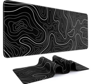 Mouse Pad Gaming Mousepad 31.5 x 11.8in Large Mouse Pad for Keyboard and Mouse with Anti-Slip Rubber Base Keyboard Pad XL Mouse Mat for Home and OfficeBlack with White Topographic Line Mouse Pad Gaming Mousepad 31.5 x 11.8in Large Mouse Pad for Keyboard and Mouse with Anti-Slip Rubber Base Keyboard Pad XL Mouse Mat for Home and OfficeBlack with White Topographic Line