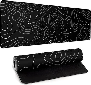 Large Topographic Map Gaming Mouse Pad for Desk Black Desk Pad with Non-Slip Rubber Base Stitched Edge Desk Organizers and Accessories Desk Decor Large Topographic Map Gaming Mouse Pad for Desk Black Desk Pad with Non-Slip Rubber Base Stitched Edge Desk Organizers and Accessories Desk Decor