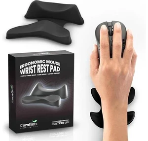 Ergonomic Wrist Rest for Mouse - Desk Mouse Pad Wrist Support Smooth-Glide Comfortable Curved Design for Gaming Office or Home Use - Black Ergonomic Wrist Rest for Mouse - Desk Mouse Pad Wrist Support Smooth-Glide Comfortable Curved Design for Gaming Office or Home Use - Black