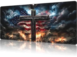 Mouse Pad Large A Cross with an Eagle Non-Slip Game Desk Mat with Stitched Edge Laptop Keyboard Desk Pad for Work Home Gaming (35.4 x 15.7 Inches) Mouse Pad Large A Cross with an Eagle Non-Slip Game Desk Mat with Stitched Edge Laptop Keyboard Desk Pad for Work Home Gaming (35.4 x 15.7 Inches)