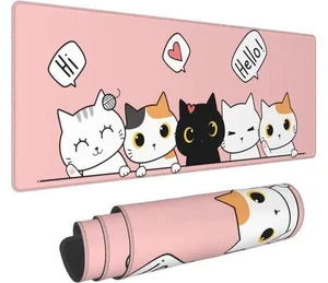 Pink Cute Kittens Cat Gaming Mouse Pad Large XL Girls Kawaii Desk Mat Long Extended Pads Big Mousepad for Home Office Decor Accessories Pink Cute Kittens Cat Gaming Mouse Pad Large XL Girls Kawaii Desk Mat Long Extended Pads Big Mousepad for Home Office Decor Accessories