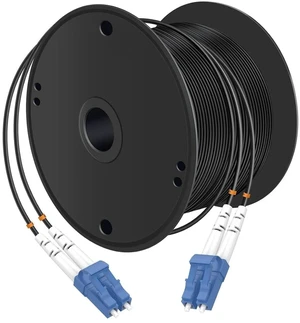 200 Meters LC to LC UPC Outdoor Armored Fiber Patch Cable, 9/125um Single Mode Duplex Fiber Optic Internet Cables, Jumper Optical Patch Cord, (200M/656ft), TPU Black 200 Meters LC to LC UPC Outdoor Armored Fiber Patch Cable, 9/125um Single Mode Duplex Fiber Optic Internet Cables, Jumper Optical Patch Cord, (200M/656ft), TPU Black