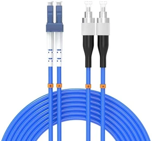 25Meters, LC to FC, Armored Single Mode Duplex Fiber Optic Cables LC-FC Patch Cord Jumper SM SX 82FT Blue 25Meters, LC to FC, Armored Single Mode Duplex Fiber Optic Cables LC-FC Patch Cord Jumper SM SX 82FT Blue