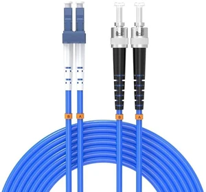 5Meters, LC to ST, Armored Single Mode Duplex Fiber Optic Cables LC-ST Patch Cord Jumper SM SX 16.4FT Blue 5Meters, LC to ST, Armored Single Mode Duplex Fiber Optic Cables LC-ST Patch Cord Jumper SM SX 16.4FT Blue