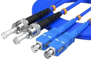 20Meters, SC to ST, Armored Single Mode Duplex Fiber Optic Cables SC-ST Patch Cord Jumper SM SX 65.6FT Blue 20Meters, SC to ST, Armored Single Mode Duplex Fiber Optic Cables SC-ST Patch Cord Jumper SM SX 65.6FT Blue