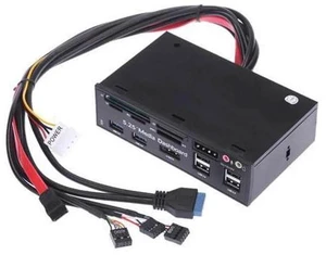 5.25"All-in-One Media Dashboard Multi-Function Front Panel Card Reader USB 2.0 and USB 3.0 ESATA Black Color 5.25"All-in-One Media Dashboard Multi-Function Front Panel Card Reader USB 2.0 and USB 3.0 ESATA Black Color