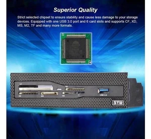 STW 5.25" Internal Card Reader Media Multi-Function Dashboard PC Front Panel USB 3.0 Support CF XD MS M2 TF STW 5.25" Internal Card Reader Media Multi-Function Dashboard PC Front Panel USB 3.0 Support CF XD MS M2 TF