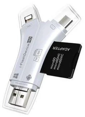 Pattern 4 in 1 Tpe-c/Lightning/Micro USB/USB 2.0 Card Reader SD TF Card Reader For Android iPad/iPhone 7 plus OTG Reader Pattern 4 in 1 Tpe-c/Lightning/Micro USB/USB 2.0 Card Reader SD TF Card Reader For Android iPad/iPhone 7 plus OTG Reader