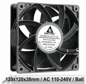 1 pcs EC Brushless Cooler Cooling Fan 120mm x 38mm 12038 12cm AC 110V 115V 120V 220V 240V 2 Wires 1 pcs EC Brushless Cooler Cooling Fan 120mm x 38mm 12038 12cm AC 110V 115V 120V 220V 240V 2 Wires
