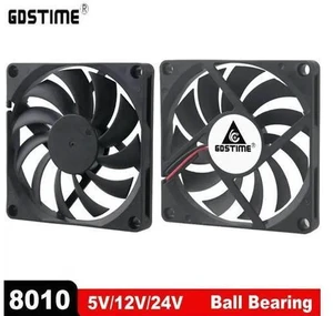 2 Pcs Cooler 80mm 5V 12V 24V 2 Pin Connector 8010 8cm Ball Bearing 80x80x10mm Brushless Cooling Fan for PC Computer Case 2 Pcs Cooler 80mm 5V 12V 24V 2 Pin Connector 8010 8cm Ball Bearing 80x80x10mm Brushless Cooling Fan for PC Computer Case