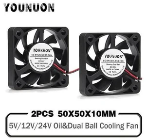 2 Pieces DC 24V 12V 5V 50MM 5010 Cooling Fan 2Pin 3PIN Ball Bearing Computer Case CPU Cooler Cooling Fan 50x50x10mm Cooler Fan 2 Pieces DC 24V 12V 5V 50MM 5010 Cooling Fan 2Pin 3PIN Ball Bearing Computer Case CPU Cooler Cooling Fan 50x50x10mm Cooler Fan