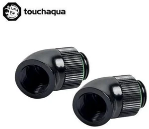 2PCS Bitspower G1/4" Rotary 45 Degree Fittings,Computer Case Water Building Elbow Black ,Silver 2PCS Bitspower G1/4" Rotary 45 Degree Fittings,Computer Case Water Building Elbow Black ,Silver