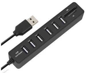Hub 8 in 1 Combo Splitter 6 Ports 2.0 High Speed Hub Micro Card Reader SD TF Multi All In One for PC Computer Accessories Hub 8 in 1 Combo Splitter 6 Ports 2.0 High Speed Hub Micro Card Reader SD TF Multi All In One for PC Computer Accessories