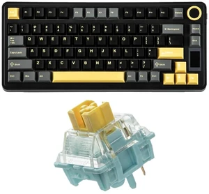 X Aula EA75 MAX Wireless Gaming Keyboard with Screen & Knob+Sea Salt V3 Silent Mechanical Keyboard Switches Set X Aula EA75 MAX Wireless Gaming Keyboard with Screen & Knob+Sea Salt V3 Silent Mechanical Keyboard Switches Set