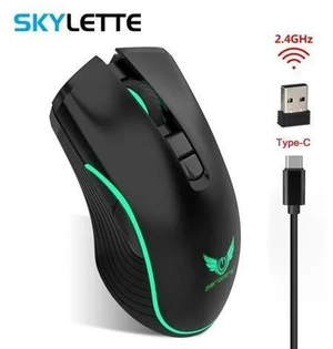 2.4Ghz Wireless Mouse Type-C Fast Charging Gaming Mouse 2400 DPI 3 Level Adjustable Color Glowing Gamer Mouse for Desktop Laptop 2.4Ghz Wireless Mouse Type-C Fast Charging Gaming Mouse 2400 DPI 3 Level Adjustable Color Glowing Gamer Mouse for Desktop Laptop