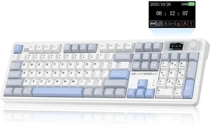 LINGBAO K108 Pro Wireless Mechanical Keyboard with Screen & Knob, Full Size Creamy Keyboard with Num LINGBAO K108 Pro Wireless Mechanical Keyboard with Screen & Knob, Full Size Creamy Keyboard with Num
