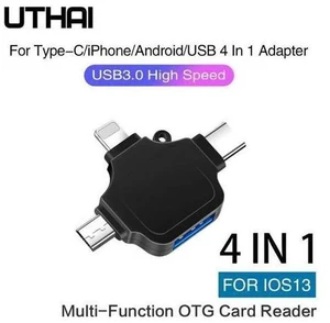 C66 For iPhone Android Type-C USB3.0 4 In 1 OTG Adapter Multi All In 1 Card Reader Connect U Flash Drive Mouse For IOS13 C66 For iPhone Android Type-C USB3.0 4 In 1 OTG Adapter Multi All In 1 Card Reader Connect U Flash Drive Mouse For IOS13