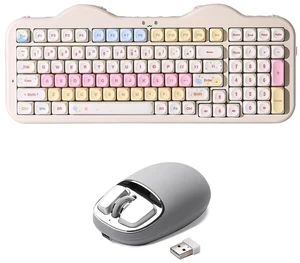 C98 Wireless Mechanical Keyboard (Beige, Candy Linear Switch), YUNZll C1 Silicone Wireless Mouse (Gr C98 Wireless Mechanical Keyboard (Beige, Candy Linear Switch), YUNZll C1 Silicone Wireless Mouse (Gr