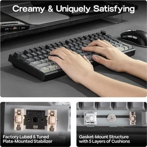 Galaxy100 Lite QMK/VIA Gaming Keyboard with 8000mAh Battery and Numpad, 1800 Aluminum Mechanical Keyboard, USB-C/BT/2.4Ghz, Hot-Swap, Creamy Sound Galaxy100 Lite QMK/VIA Gaming Keyboard with 8000mAh Battery and Numpad, 1800 Aluminum Mechanical Keyboard, USB-C/BT/2.4Ghz, Hot-Swap, Creamy Sound