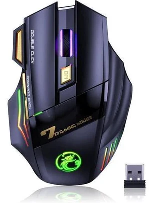 VEGCOO Wireless Gaming Mouse, Rechargeable Silent Wireless Mouse with 4800 DPI Adjustable,Double Click Key, Colorful RGB Lights, Computer Mice with Thumb Rest for PC/Mac Gamer (C26 Black) VEGCOO Wireless Gaming Mouse, Rechargeable Silent Wireless Mouse with 4800 DPI Adjustable,Double Click Key, Colorful RGB Lights, Computer Mice with Thumb Rest for PC/Mac Gamer (C26 Black)