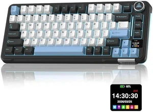 A75 PRO Black Gaming Keyboard 75% Wireless Mechanical with Screen and Knob, RGB Backlit Hot Swappabl A75 PRO Black Gaming Keyboard 75% Wireless Mechanical with Screen and Knob, RGB Backlit Hot Swappabl
