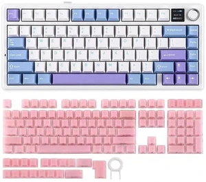 X Aula F75 MAX Wireless Mechanical Keyboard with TFT Screen and Knob+Frost Jelly Keycaps Set - 126 Keys Forged Carbon Fiber Keycaps X Aula F75 MAX Wireless Mechanical Keyboard with TFT Screen and Knob+Frost Jelly Keycaps Set - 126 Keys Forged Carbon Fiber Keycaps