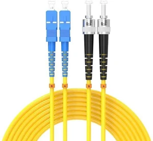 40Meters 130ft SC/UPC-ST/UPC Single-Mode Fiber Optic Cable SC to ST OS2 Jumper Optical Patch Cord Duplex 9/125um Yellow SC-ST 40Meters 130ft SC/UPC-ST/UPC Single-Mode Fiber Optic Cable SC to ST OS2 Jumper Optical Patch Cord Duplex 9/125um Yellow SC-ST