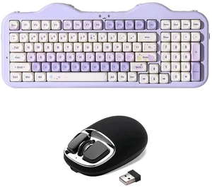 C98 Wireless Mechanical Keyboard (Purple, Candy Linear Switch), YUNZll C1 Silicone Wireless Mouse (B C98 Wireless Mechanical Keyboard (Purple, Candy Linear Switch), YUNZll C1 Silicone Wireless Mouse (B