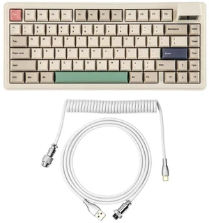 RT82 Wireless Mechanical Keyboard with Screen+Mix 1.8m Coiled Keyboard Cable RT82 Wireless Mechanical Keyboard with Screen+Mix 1.8m Coiled Keyboard Cable