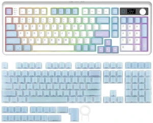 TH99 PRO 96% Mechanical Keyboard with Screen & Knob+Frost Jelly Keycaps Set - 126 Keys Forged Carbon Fiber Keycaps TH99 PRO 96% Mechanical Keyboard with Screen & Knob+Frost Jelly Keycaps Set - 126 Keys Forged Carbon Fiber Keycaps