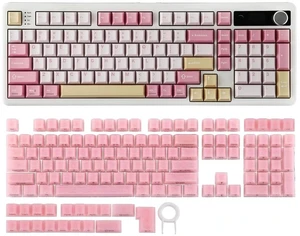 TH99 PRO 96% Mechanical Keyboard with Screen & Knob+Frost Jelly Keycaps Set - 126 Keys Forged Carbon Fiber Keycaps TH99 PRO 96% Mechanical Keyboard with Screen & Knob+Frost Jelly Keycaps Set - 126 Keys Forged Carbon Fiber Keycaps