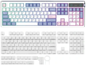 TH108 PRO Full Size Mechanical Keyboard with Screen & Knob+Frost Jelly Keycaps Set - 126 Keys Forged Carbon Fiber Keycaps TH108 PRO Full Size Mechanical Keyboard with Screen & Knob+Frost Jelly Keycaps Set - 126 Keys Forged Carbon Fiber Keycaps