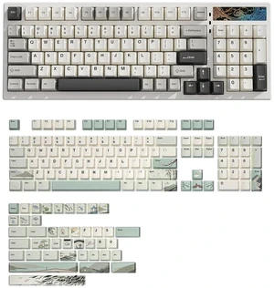 YZ98 Gasket Mechanical 99 Key Hot Swappable Keyboard(Milk Switch, White), Spring Tea Dye Sub PBT Key YZ98 Gasket Mechanical 99 Key Hot Swappable Keyboard(Milk Switch, White), Spring Tea Dye Sub PBT Key