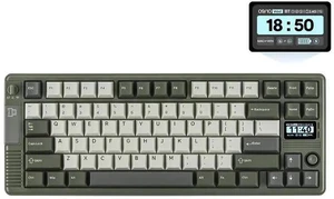 RT85 Wireless Mechanical Keyboard with Joystick & DIY Screen | 8000mAh, BT/USB/2.4Ghz, Gasket, 5-Layer Paddings, Hot-Swap, PBT Keycap, 75% Gaming Keyboard (Army Green, Wisteria Linear) RT85 Wireless Mechanical Keyboard with Joystick & DIY Screen | 8000mAh, BT/USB/2.4Ghz, Gasket, 5-Layer Paddings, Hot-Swap, PBT Keycap, 75% Gaming Keyboard (Army Green, Wisteria Linear)