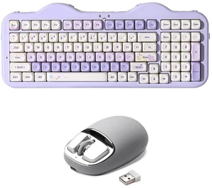 C98 Wireless Mechanical Keyboard (Purple, Milk V2 Linear Switch), YUNZll C1 Silicone Wireless Mouse C98 Wireless Mechanical Keyboard (Purple, Milk V2 Linear Switch), YUNZll C1 Silicone Wireless Mouse