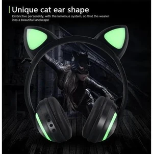 Glowing Cat Ear Headphones Colorful Led Light Wireless Stereo Headset Computer Phone Gaming Headphone For Women Gifts Glowing Cat Ear Headphones Colorful Led Light Wireless Stereo Headset Computer Phone Gaming Headphone For Women Gifts