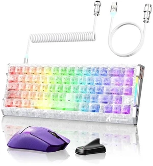 R68HE + X11 Ultra Wired Gaming Keyboard & Wireless Gaming Mice,8K Polling Rate Carbon Fiber,60% Rapi R68HE + X11 Ultra Wired Gaming Keyboard & Wireless Gaming Mice,8K Polling Rate Carbon Fiber,60% Rapi