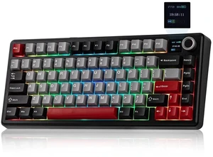 Aula F75 MAX Wireless Gaming Keyboard with Screen & Knob, 75% Hot Swappable Mechanical Keyboard with Aula F75 MAX Wireless Gaming Keyboard with Screen & Knob, 75% Hot Swappable Mechanical Keyboard with
