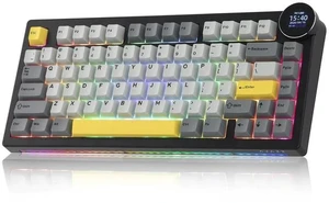 AJAZZ AK820V2 75% Wireless Gaming Keyboard with 0.9 TFT Display Screen & Knob, Gasket Mechanical Cr AJAZZ AK820V2 75% Wireless Gaming Keyboard with 0.9 TFT Display Screen & Knob, Gasket Mechanical Cr