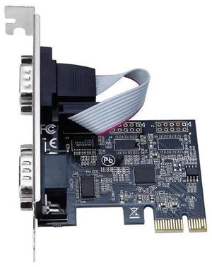 PCIe Dual Serial Card ASIX AX99100 Chip 2x RS232 DB9 Ports 25Mbps Industrial Adapter for Windows Linux Low Profile PCIe Dual Serial Card ASIX AX99100 Chip 2x RS232 DB9 Ports 25Mbps Industrial Adapter for Windows Linux Low Profile