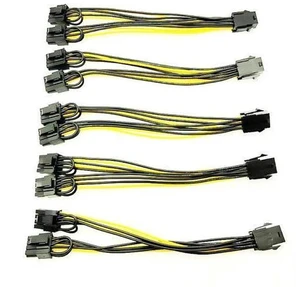 5PCS PCI-E 6-pin to Dual 6+2-pin (6-pin/8-pin) Power Splitter Cable Graphics Card PCIE PCI Express 6Pin to Dual 8Pin Power Cable 5PCS PCI-E 6-pin to Dual 6+2-pin (6-pin/8-pin) Power Splitter Cable Graphics Card PCIE PCI Express 6Pin to Dual 8Pin Power Cable