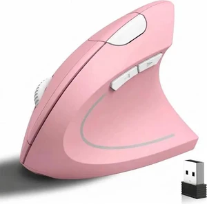 Ergonomic Vertical Wireless Mouse Stylish Rechargeable 2.4G Optical Mice Cordless Mouse with USB Receiver, 800/1200 /1600 DPI, 5 Buttons for Laptop,PC,Mac,Computer (Pink) Ergonomic Vertical Wireless Mouse Stylish Rechargeable 2.4G Optical Mice Cordless Mouse with USB Receiver, 800/1200 /1600 DPI, 5 Buttons for Laptop,PC,Mac,Computer (Pink)