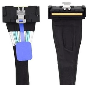 PCI-E 5.0 Mini Cool Edge IO MCIO PCI-E MCIO 74Pin Male to Slimline SAS 8i 74Pin Male Extender Angled Cable 1.15ft PCI-E 5.0 Mini Cool Edge IO MCIO PCI-E MCIO 74Pin Male to Slimline SAS 8i 74Pin Male Extender Angled Cable 1.15ft